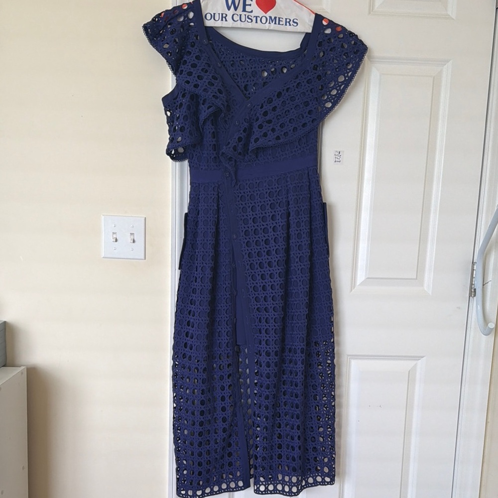 Elegant Blue Lace Dress